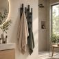 Preview: DanDiBo Garderobe Wand Schwarz Metall 96612 / 96782 Wandgarderobe mit 18 Haken Schmal Flurgarderobe Modern Hakenleiste Garderobenhaken