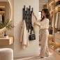 Preview: DanDiBo Garderobe Wand Schwarz Metall 96612 / 96782 Wandgarderobe mit 18 Haken Schmal Flurgarderobe Modern Hakenleiste Garderobenhaken