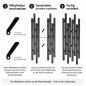 Preview: DanDiBo Garderobe Wand Schwarz Metall 96612 / 96782 Wandgarderobe mit 18 Haken Schmal Flurgarderobe Modern Hakenleiste Garderobenhaken