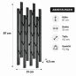 Preview: DanDiBo Garderobe Wand Schwarz Metall 96612 / 96782 Wandgarderobe mit 18 Haken Schmal Flurgarderobe Modern Hakenleiste Garderobenhaken