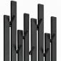 Preview: DanDiBo Garderobe Wand Schwarz Metall 96612 / 96782 Wandgarderobe mit 18 Haken Schmal Flurgarderobe Modern Hakenleiste Garderobenhaken