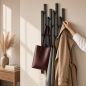 Preview: DanDiBo Garderobe Wand Schwarz Metall 96612 / 96782 Wandgarderobe mit 18 Haken Schmal Flurgarderobe Modern Hakenleiste Garderobenhaken