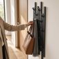 Preview: DanDiBo Garderobe Wand Schwarz Metall 96612 / 96782 Wandgarderobe mit 18 Haken Schmal Flurgarderobe Modern Hakenleiste Garderobenhaken