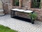 Preview: DanDiBo Garden Bench Metal Black Weatherproof Solid 150 cm Bench Modern 96430 Park Bench Iron Slatted Bench