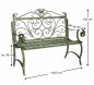 Preview: DanDiBo Gartenbank Metall Wetterfest Patina Grün 120 cm 2 Sitzer Sitzbank 96021 Parkbank Eisen Garten