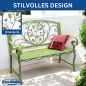 Preview: DanDiBo Gartenbank Wetterfest 2 Sitzer Metall Grün 110 cm 96593 Sitzbank Eisen Bank Garten Antik Parkbank