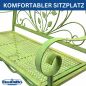 Preview: DanDiBo Gartenbank Wetterfest 2 Sitzer Metall Grün 110 cm 96593 Sitzbank Eisen Bank Garten Antik Parkbank
