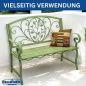 Preview: DanDiBo Gartenbank Wetterfest 2 Sitzer Metall Grün 110 cm 96593 Sitzbank Eisen Bank Garten Antik Parkbank