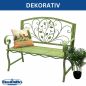 Preview: DanDiBo Gartenbank Wetterfest 2 Sitzer Metall Grün 110 cm 96593 Sitzbank Eisen Bank Garten Antik Parkbank