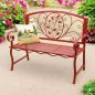 Preview: DanDiBo Garden Bench Rosso Weatherproof 2-Seater Metal Red 110 cm 96707 Outdoor Bench Iron Garden Antique Park Bench