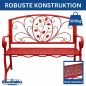 Preview: DanDiBo Garden Bench Rosso Weatherproof 2-Seater Metal Red 110 cm 96707 Outdoor Bench Iron Garden Antique Park Bench