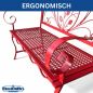 Preview: DanDiBo Garden Bench Rosso Weatherproof 2-Seater Metal Red 110 cm 96707 Outdoor Bench Iron Garden Antique Park Bench