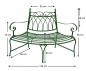 Preview: DanDiBo Gartenbank Wetterfest Halbrund aus Metall Grün 93996 140cm Bank Metallbank Sitzbank Garten