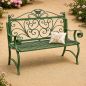 Preview: DanDiBo Panchina da Giardino Resistente alle Intemperie Metallo 2 Posti Panchina da Esterno 120 cm Patina Verde 96021 Panchina da Balcone Panchina da Parco Panchina da Giardino