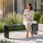 Preview: DanDiBo Weatherproof Metal Outdoor Garden Bench Black 96205 Ela 120 cm Seating Bench Garden Bench Park Bench Iron