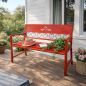 Preview: DanDiBo Garden Bench Weatherproof Metal Red 120 cm Passion 121495 Outdoor Bench 2-Seater Seat Bench Park Bench Iron