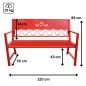 Preview: DanDiBo Garden Bench Weatherproof Metal Red 120 cm Passion 121495 Outdoor Bench 2-Seater Seat Bench Park Bench Iron