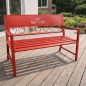 Preview: DanDiBo Garden Bench Weatherproof Metal Red 120 cm Passion 121495 Outdoor Bench 2-Seater Seat Bench Park Bench Iron