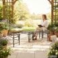 Preview: DanDiBo Gartenbank Wetterfest Metall S-Form Braun 96766 Sitzbank Garten Bank Parkbank Eisen