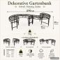 Preview: DanDiBo Gartenbank Wetterfest Metall S-Form Braun 96766 Sitzbank Garten Bank Parkbank Eisen