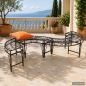Preview: DanDiBo Gartenbank Wetterfest Metall S-Form Braun 96766 Sitzbank Garten Bank Parkbank Eisen