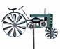 Preview: DanDiBo garden plug metal tractor XL 160 cm tractor green 96106 wind chime wind wheel weatherproof garden decoration garden stick ground plug