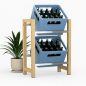 Preview: DanDiBo beverage crate rack 2 crates wood bamboo stainless steel look 96657 drinks rack crate rack beverage crate holder drinks rack beer crate rack