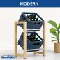 Preview: DanDiBo beverage crate rack 2 crates wood bamboo stainless steel look 96657 drinks rack crate rack beverage crate holder drinks rack beer crate rack