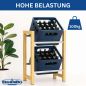 Preview: DanDiBo beverage crate rack 2 crates wood bamboo stainless steel look 96657 drinks rack crate rack beverage crate holder drinks rack beer crate rack