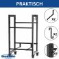 Preview: DanDiBo crate rack 2 beverage crates with grid hooks castors slim metal black 96649 beverage rack crate shelf drink storage container