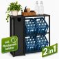Preview: DanDiBo Bottle Crate Rack for 4 Crates with Shelf Deposit Bottle Container 2 in 1 Black Metal 96647 Beverage Rack Storage Container, Crate Holder Drinks Shelf