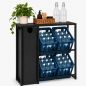 Preview: DanDiBo Bottle Crate Rack for 4 Crates with Shelf Deposit Bottle Container 2 in 1 Black Metal 96647 Beverage Rack Storage Container, Crate Holder Drinks Shelf