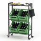 Preview: DanDiBo beverage crate shelf 4 crates with storage surface wheels hooks metal black 96651 beverage shelf crate shelf drinks shelf