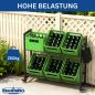 Preview: DanDiBo Bottle Crate Rack for 6 Crates with Grid Hooks Wheels Metal Black 96652 Beverage Rack Storage Organizer