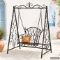 Preview: DanDiBo Hollywoodschaukel Metall Antik Gartenschaukel 18811+1868 Hängesessel Hängestuhl mit Gestell Schmiedeeisen Schaukel Garten