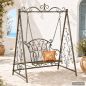 Preview: DanDiBo Hollywoodschaukel Metall Antik Gartenschaukel 18811+1868 Hängesessel Hängestuhl mit Gestell Schmiedeeisen Schaukel Garten