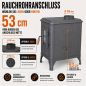 Preview: Hosseven Wood Burning Stove Living Room Fireplace 8005CK Panorama 3-Sided Glass 7 kW Wood Stove Fireplace Heater Swedish Stove Multiple Chimney Connection