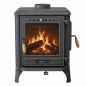 Preview: Hosseven Kaminofen Holzofen Wohnzimmer Holzkamin 8005CK Panorama 3 Seiten Glas 7 kW Holz Ofen Kamin Heizofen Schwedenofen Mehrfachbelegung