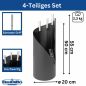 Preview: DanDiBo Kaminbesteck Schwarz Modern 4 Teilig Set 96571 Kaminset Kamingarnitur Ofenbesteck