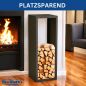 Preview: DanDiBo Kaminholzregal Innen Metall Schwarz 96600 Brennholzregal Holzaufbewahrung Kaminholzständer Feuerholzregal