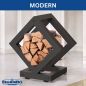 Preview: DanDiBo Firewood Rack Indoor Metal Black Cube Square 96606 Firewood Storage Log Holder Firewood Stand