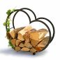 Preview: DanDiBo firewood rack indoor metal heart firewood stand 64 cm 181134 wood basket firewood holder firewood holder