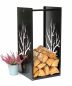Preview: DanDiBo Kaminholzregal Metall Schwarz Innen Kaminholzständer 96196 Holzkorb 80 cm Kaminholzhalter Holzregal Eckig Baum