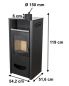 Preview: EEK A ABC Quadro Inox wood-burning stove 9.5 kW with multiple occupancy Fireplace Stove Wood-burning stove Workshop stove Heating stove