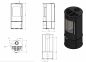 Preview: Kaminofen Dauerbrand Rund Schwarz Holzofen 9 kW Hosseven 7000 Holz Ofen Mehrfachbelegung Kamin Heizofen Dauerbrandofen