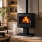 Preview: Hosseven Fireplace Stove Wood Burning Stove Living Room Wood Fireplace 10 kW 5070 Wood Stove Heating Stove Swedish Stove Multiple Chimney Connection