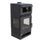 Preview: EEK A+ Wood-burning stove with baking compartment Panoramic fireplace Three-sided glass 3 panes Teba TKS 15 Glazed 3 sides Wood-burning stove 12.8 kW Fireplace Stove Wood-burning cooker Kitchen stove