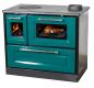 Preview: Hosseven Kaminofen mit Backfach und Herdplatte 4012 Grün Holzofen 8 kW Holz Ofen Mehrfachbelegung Kamin Heizofen Küchenherd