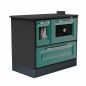 Preview: Hosseven Kaminofen mit Backfach und Herdplatte 4012 Grün Holzofen 8 kW Holz Ofen Mehrfachbelegung Kamin Heizofen Küchenherd