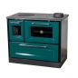 Preview: Hosseven Kaminofen mit Backfach und Herdplatte 4012 Grün Holzofen 8 kW Holz Ofen Mehrfachbelegung Kamin Heizofen Küchenherd